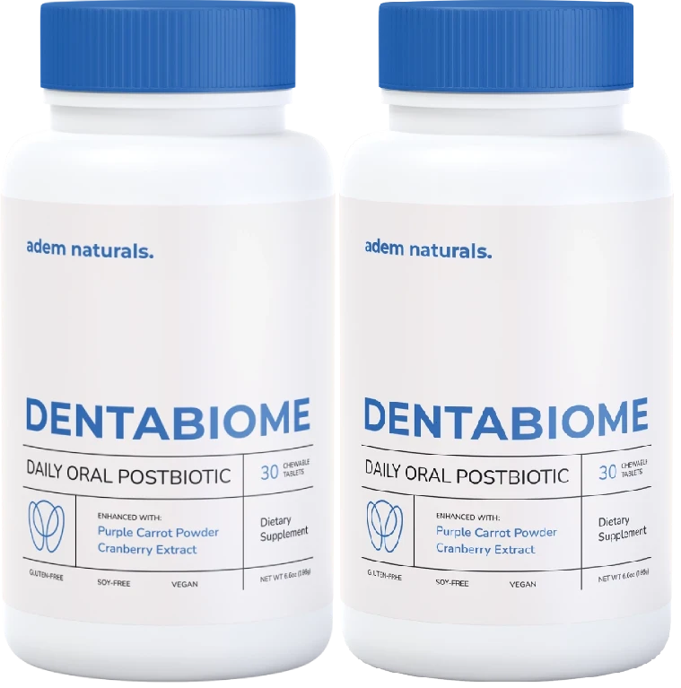 DentaBiome 2 bottle package â€” 60 day supply of daily oral postbiotic chewable tablets